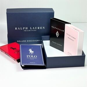 NEW 4pc Ralph Lauren Deluxe Discovery Kit Polo Blue & Red Ralph’s Club Romance